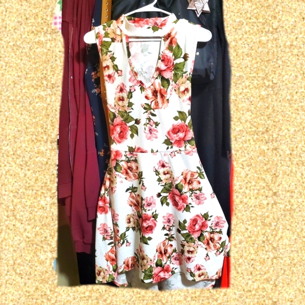Floral Choker Neck Dress